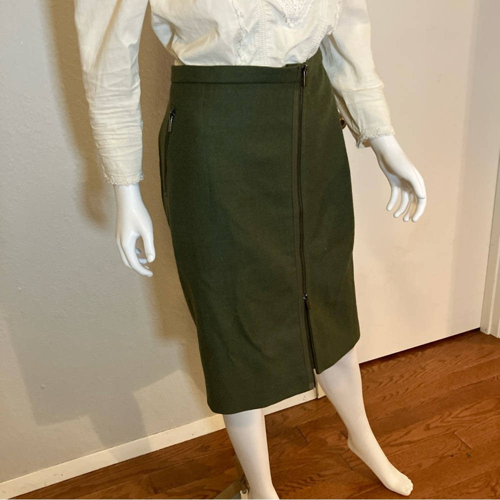 J. Crew Dark Green Pencil Skirt